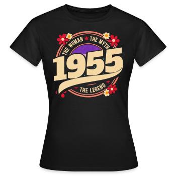 Vintage 1955 Legend 70 Years Anniversary Women - Women's T-Shirt - black - Front - AI Model Female 172 dark (172cm)