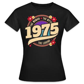 Millésime 1975 Légende 50 Ans Anniversaire Femme - T-shirt Femme - noir - Devant - AI Model Female 172 dark (172cm)