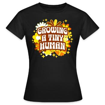 Maternity Flowers Pregnancy Announcement - Women's T-Shirt - black - Front - AI Model Female 172 dark (172cm)