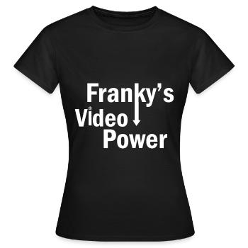 Franky's Video Power - Women's T-Shirt - black - Front - AI Model Female 172 dark (172cm)