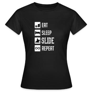 Eat Sleep Slide Reapeat Pure Western Riding - Women's T-Shirt - black - Front - AI Model Female 172 dark (172cm)