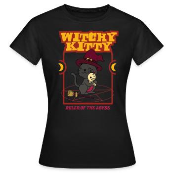Witchy Kitty - Souverain de l’abîme - T-shirt Femme - noir - Devant - AI Model Female 172 dark (172cm)