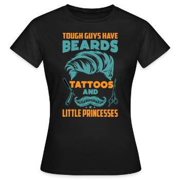 Les durs à cuire ont des tatouages de barbe - Drôle - T-shirt Femme - noir - Devant - AI Model Female 172 dark (172cm)