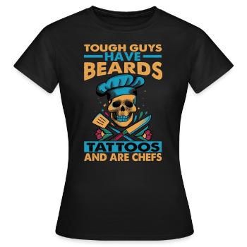 Les durs à cuire ont des tatouages de barbe et sont des chefs - T-shirt Femme - noir - Devant - AI Model Female 172 dark (172cm)