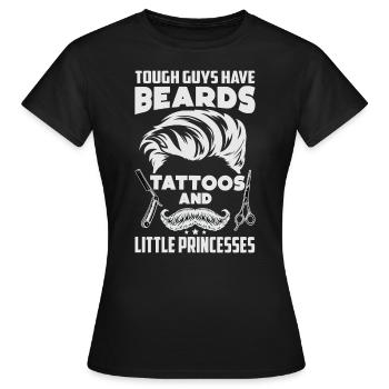 Les durs à cuire ont des tatouages de barbe - Drôle - T-shirt Femme - noir - Devant - AI Model Female 172 dark (172cm)