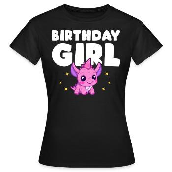 Anniversaire Fille Dinosaure Fête Enfant - T-shirt Femme - noir - Devant - AI Model Female 172 dark (172cm)