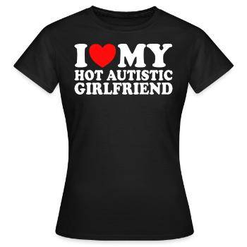 Adore Ma Copine J'aime Ma Petite Amie Autiste - T-shirt Femme - noir - Devant - AI Model Female 172 dark (172cm)