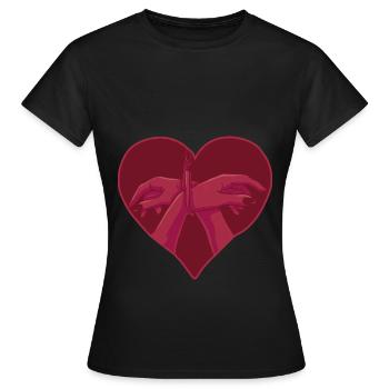 BDSM Bondage Fesseln Liebe Geschenk für Sub und - Frauen T-Shirt - Schwarz - Vorne - AI Model Female 172 dark (172cm)