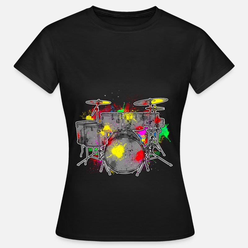 Drums in colors for drummers and drummers - Women's T-Shirt - black