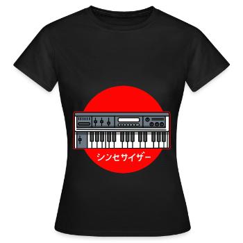 Synthétiseur producteur de musique électronique Waveform - T-shirt Femme - noir - Devant - AI Model Female 172 dark (172cm)