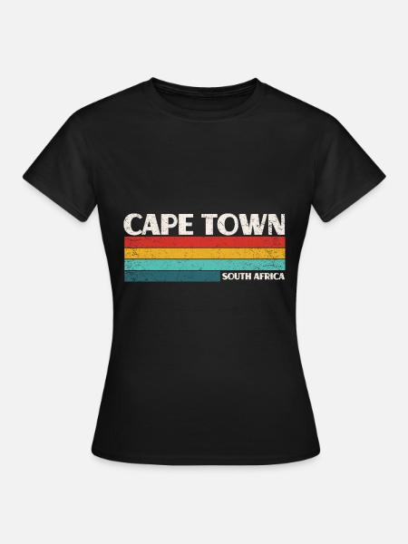 Kapstadt Südafrika Vintage Retro 70s Cape Town - Frauen T-Shirt - Schwarz