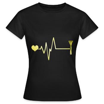 Razor Blade Pulse Heart Love - Women's T-Shirt - black - Front - AI Model Female 172 dark (172cm)