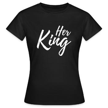 Son écriture manuscrite blanche - T-shirt Femme - noir - Devant - AI Model Female 172 dark (172cm)