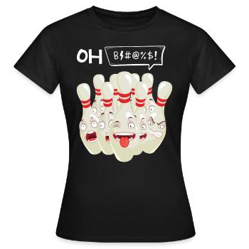 Conception de bol pour les joueurs de bowling Sportifs - T-shirt Femme - noir - Devant - AI Model Female 172 dark (172cm)