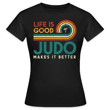 Das Leben Ist Gut, Judo Macht Es Besser - Frauen T-Shirt - Schwarz - Vorne - AI Model Female 172 dark (172cm)