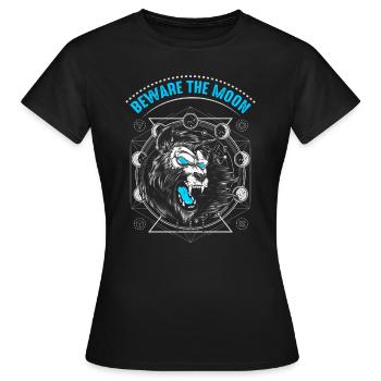 Beware of the moon design for - Women's T-Shirt - black - Front - AI Model Female 172 dark (172cm)