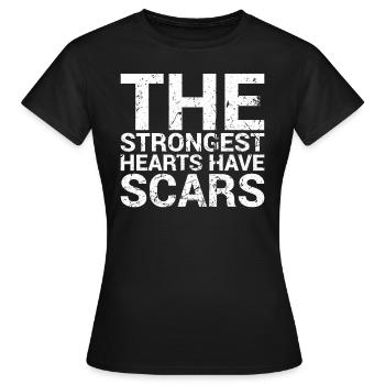 Les cœurs les plus forts ont des cicatrices pour - T-shirt Femme - noir - Devant - AI Model Female 172 dark (172cm)