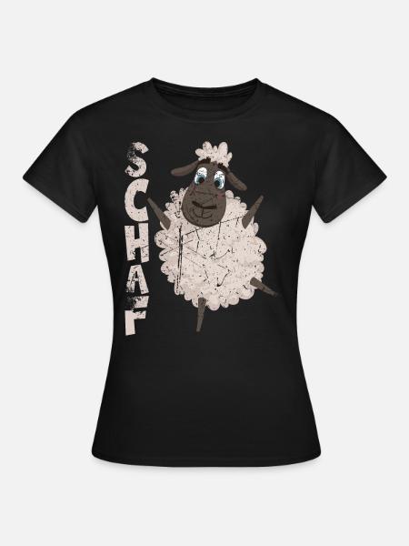 Schafe braucht der Schäfer, lustiges Schaf - Frauen T-Shirt - Schwarz