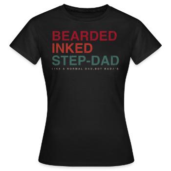 Beau-père Beau-père Beau-père » - T-shirt Femme - noir - Devant - AI Model Female 172 dark (172cm)