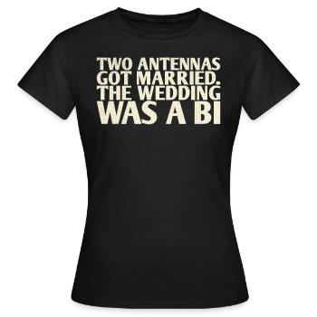 Deux antennes ont le mariage pour la mariée - T-shirt Femme - noir - Devant - AI Model Female 172 dark (172cm)