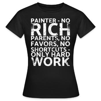 Painter_ pas de parents riches, pas de parents - T-shirt Femme - noir - Devant - AI Model Female 172 dark (172cm)