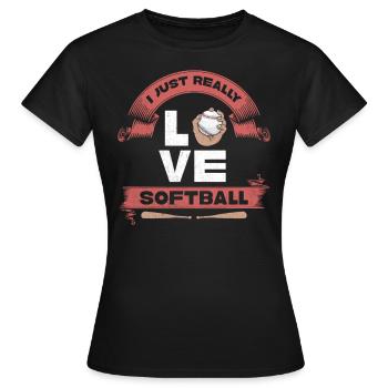 Ich Liebe Softball-design Für Baseball - Frauen T-Shirt - Schwarz - Vorne - AI Model Female 172 dark (172cm)