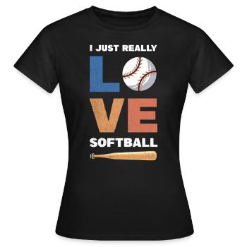 Ich Liebe Softball-design Für Baseball - Frauen T-Shirt - Schwarz - Vorne - AI Model Female 172 dark (172cm)