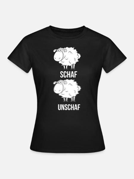 Schaf, Unschaf, Gestochen Schaf, Wortspiel - Frauen T-Shirt - Schwarz