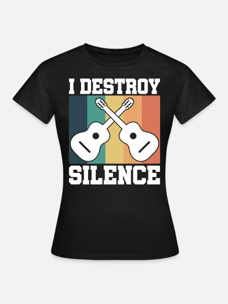 Gitarre retro - Frauen T-Shirt - Schwarz