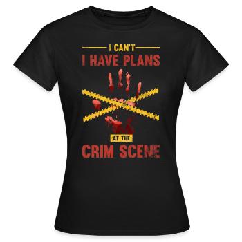 Je ne peux pas, j’ai des casseroles sur la scène du crime, - T-shirt Femme - noir - Devant - AI Model Female 172 dark (172cm)