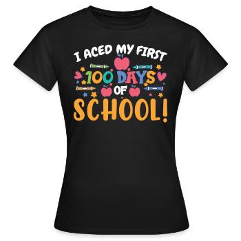 J’ai maîtrisé mes 100 premiers jours d’école - T-shirt Femme - noir - Devant - AI Model Female 172 dark (172cm)