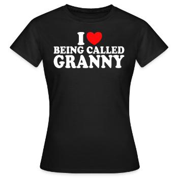 Cadeau Pour Mamies J'Adore Être Appelée Mamie - T-shirt Femme - noir - Devant - AI Model Female 172 dark (172cm)