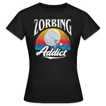 Zorbing Addict, Zorbing - T-shirt Femme - noir - Devant - AI Model Female 172 dark (172cm)