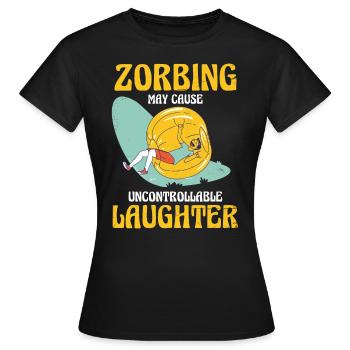 Zorbing peut provoquer un rire incontrôlable - T-shirt Femme - noir - Devant - AI Model Female 172 dark (172cm)