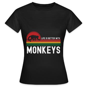 Singe - T-shirt Femme - noir - Devant - AI Model Female 172 dark (172cm)