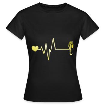 Rasieren Barber Puls Herz Liebe - Frauen T-Shirt - Schwarz - Vorne - AI Model Female 172 dark (172cm)