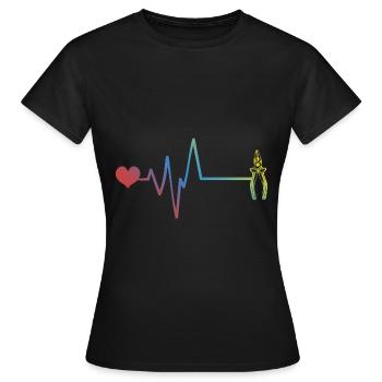 Zange Puls Herzschlag Werkzeug - Frauen T-Shirt - Schwarz - Vorne - AI Model Female 172 dark (172cm)