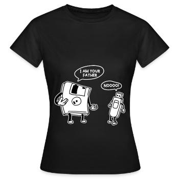 USB-Diskette Lustig Informationstechnologie - Frauen T-Shirt - Schwarz - Vorne - AI Model Female 172 dark (172cm)