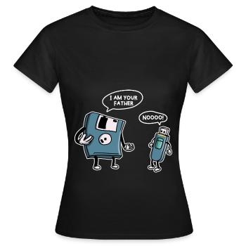 USB-Diskette Lustige Informationstechnologie - Frauen T-Shirt - Schwarz - Vorne - AI Model Female 172 dark (172cm)