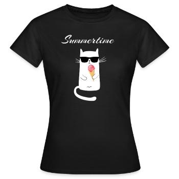 été - T-shirt Femme - noir - Devant - AI Model Female 172 dark (172cm)