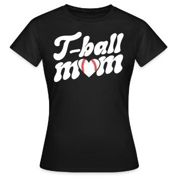 Retro Maman Joueuse De T-Ball Fan De Baseball - T-shirt Femme - noir - Devant - AI Model Female 172 dark (172cm)