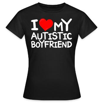 J'adore Copain Autiste J'aime Petit Ami Autiste - T-shirt Femme - noir - Devant - AI Model Female 172 dark (172cm)