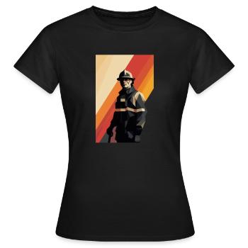 Un design de pompier héroïque pour de vrais héros - T-shirt Femme - noir - Devant - AI Model Female 172 dark (172cm)