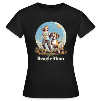 Beagle Mama - Dog Lovers Gift Idea - Women's T-Shirt - black - Front - AI Model Female 172 dark (172cm)