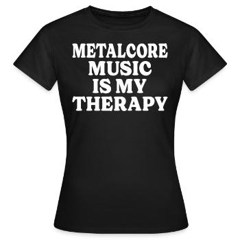 Musicien Thérapie Musique Metalcore - T-shirt Femme - noir - Devant - AI Model Female 172 dark (172cm)