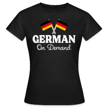 German on request German interpreter - Women's T-Shirt - black - Front - AI Model Female 172 dark (172cm)