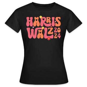 Kamala Harris Walzer Walzer 2024 Retro - Frauen T-Shirt - Schwarz - Vorne - AI Model Female 172 dark (172cm)