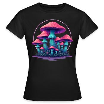 Psychedelic Mushrooms - Women's T-Shirt - black - Front - AI Model Female 172 dark (172cm)