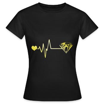 Diamond Pulse Heart Love - Women's T-Shirt - black - Front - AI Model Female 172 dark (172cm)