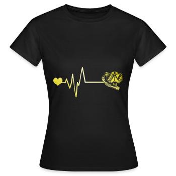 Taucherbrille puls herz - Frauen T-Shirt - Schwarz - Vorne - AI Model Female 172 dark (172cm)